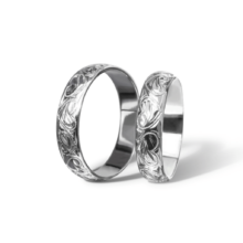 Angel stříbrné snubní prsteny se srdíčky bílé zlato šperky milan jiříček