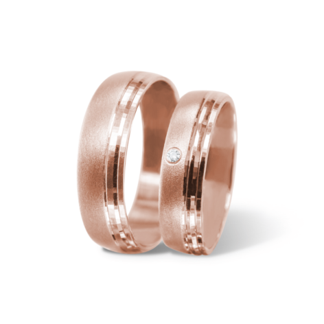 Claire snubní prsteny růžové zlato šperky milan jiříček K89