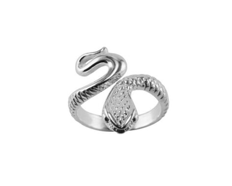 stříbrný prsten had