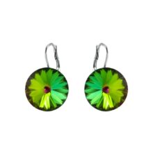 stříbrné náušnice swarovski rivoli iridescent green 12mm šperky jiříček
