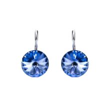 stříbrné náušnice swarovski rivoli light sapphire 10mm šperky jiříček