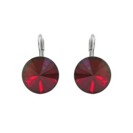 stříbrné náušnice swarovski rivoli siam 12mm šperky jiříček