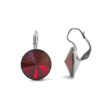 stříbrné náušnice swarovski rivoli siam 12mm šperky jiříček červené