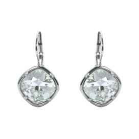 stříbrné náušnice swarovski siam 10x10 šperky jiříček