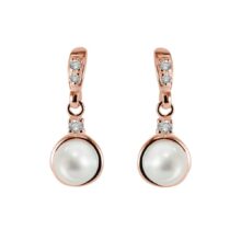 náušnice s perlami růžové zlato