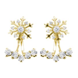 zimní pohádka zlaté náušnice šperky jiříček sněhové vločky zepředu