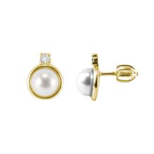 zlaté náušnice s perlami
