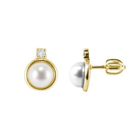 zlaté náušnice s perlami