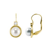 zlaté náušnice s perlami