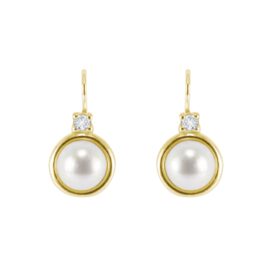 zlaté náušnice s perlami
