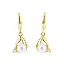 zlaté perlové náušnice