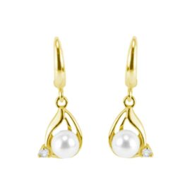 zlaté perlové náušnice