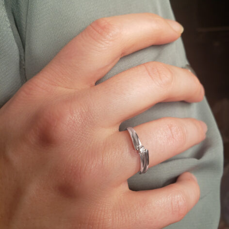 stříbrný zásnubní prsten michelle