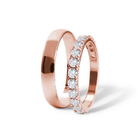 Charlotte snubní prsteny růžové zlato šperky milan jiříček K115