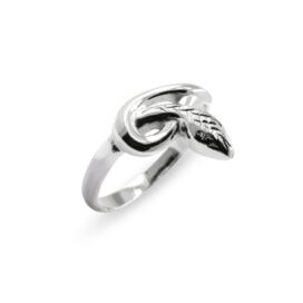 stříbrný prsten had