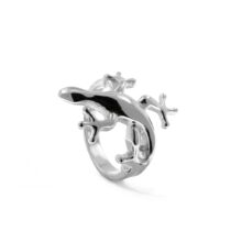 stříbrný prsten ještěrka