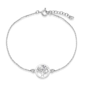 stříbrný náramek strom života s kamínky šperky jiříček bílé zlato větší