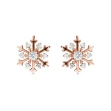 náušnice sněhová vločka růžové zlato