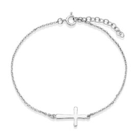stříbrný náramek kříž křížek šperky jiříček bílé zlato větší