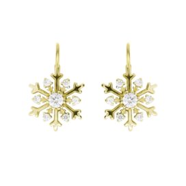 zlaté náušnice sněhová vločka