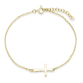 zlatý-náramek-hladký-křížek-šperky-jiříček