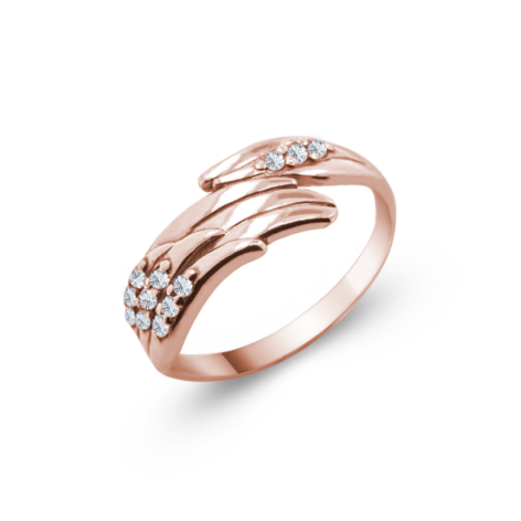 prsten andělská křídla s kamínky růžové zlato šperky jiříček