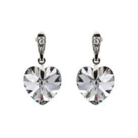 stříbrné náušnice křišťálové srdce s kamínky swarovski šperky jiříček