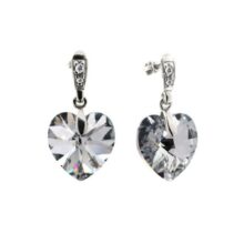 stříbrné náušnice křišťálové srdce s kamínky swarovski šperky jiříček