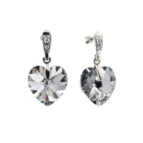 stříbrné náušnice křišťálové srdce s kamínky swarovski šperky jiříček