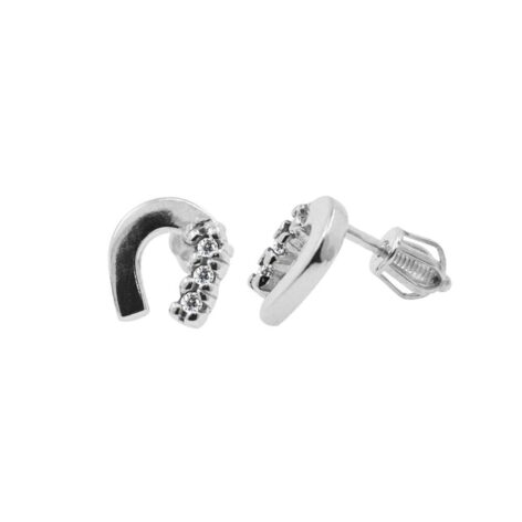 stříbrné náušnice podkovy s kamínky šperky jiříček