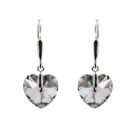 stříbrné náušnice křišťálové srdce swarovski šperky jiříček