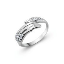 stříbrný prsten andělská křídla s kamínky bílé zlato šperky jiříček