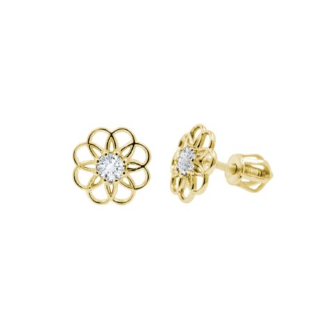 zlaté náušnice květy