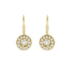 zlaté náušnice se zirkony