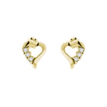 zlaté náušnice srdce s kamínky