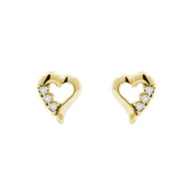 zlaté náušnice srdce s kamínky