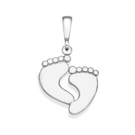 dětské nožičky personalizovaný stříbrný přívěsek s rytinou bílé zlato šperky jiříček dárek narození miminka