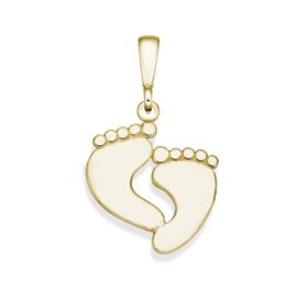 dětské nožičky personalizovaný zlatý přívěsek s rytinou žluté zlato šperky jiříček dárek narození miminka