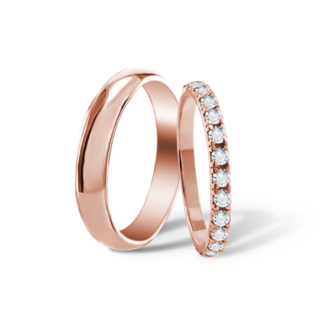 Candice snubní prsteny růžové zlato šperky milan jiříček K114
