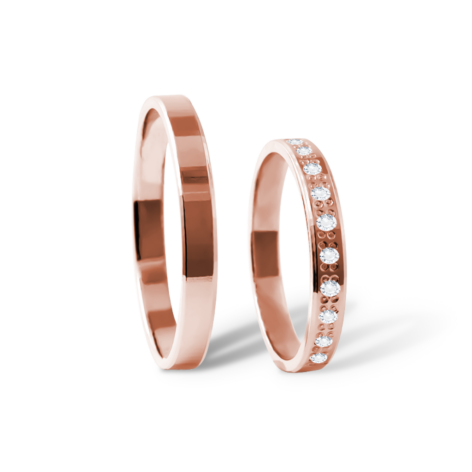 Connie snubní prsteny růžové zlato šperky milan jiříček K122