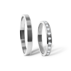 Connie stříbrné snubní prsteny bílé zlato šperky milan jiříček K122