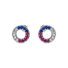 stříbrné náušnice kruh trikolora šperky jiříček