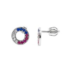 stříbrné náušnice kruh trikolora šperky jiříček