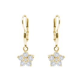 zlaté náušnice květy