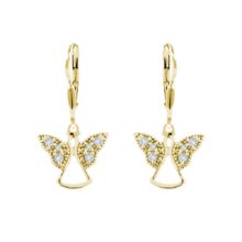 zlaté náušnice anděl s kamínky