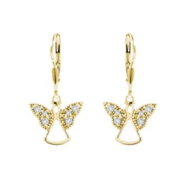 zlaté náušnice anděl s kamínky