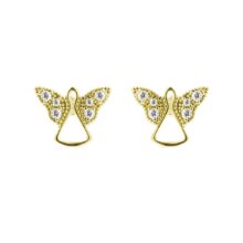zlaté náušnice anděl s kamínky