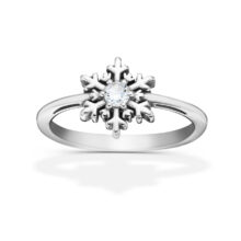 stříbrný prsten Sněhová vločka