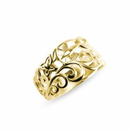 zlatý prsten kolibřík s přírodními motivy