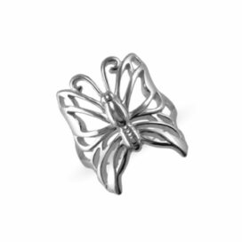 stříbrný prsten motýl